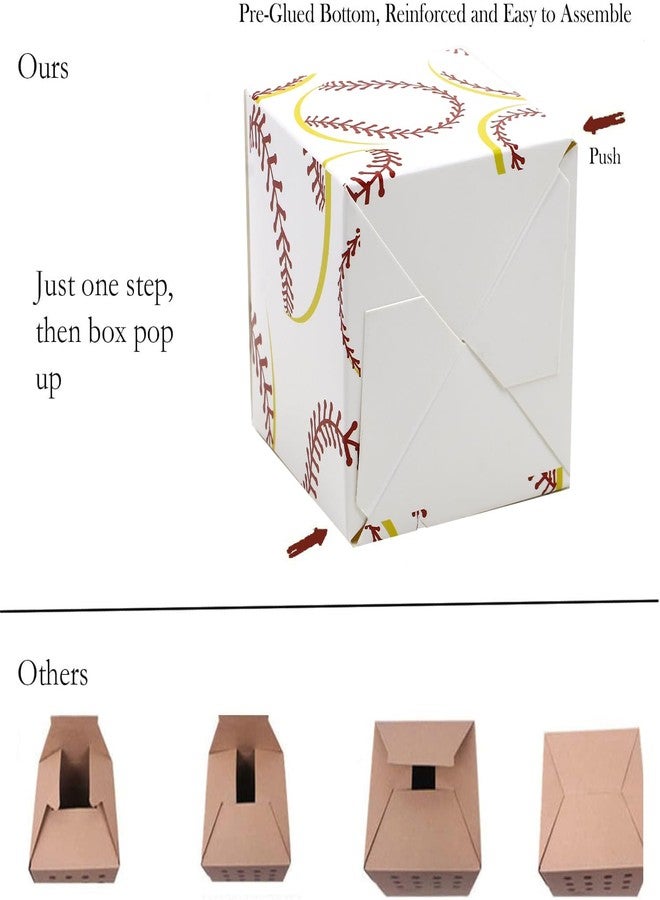 Oletx 8Pcs Baseball Paper Gift Boxes, 3x3x3 inch Small Gift Box with Lids, Goodie Treat Boxes for Baseball Sports Party Favor Decorations - Image 3